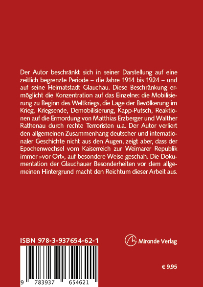 Das Ende einer Epoche in Glauchau. 1914 bis 1924.